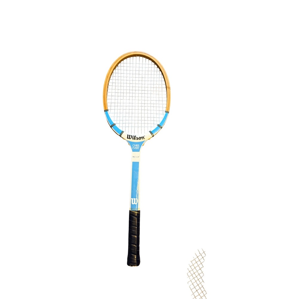 Wilson Chris Evert Pro Cup Wood Tennis Racquet Vintage Blue WhiteMade in Belgium